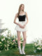 AYF' Yuexi Floating Light' 2025 new French white short skirt retro lace hem cake skirt