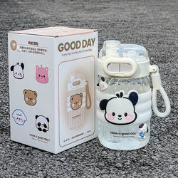 Water Cup, Glass Cup for Women, 2025 New Model, High Temperature Resistant, Insulated, Anti-Scalding Glass Straw Cup, Office Double-Drink Coffee Cup