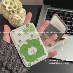 Large Four-Leaf Clover Puppy Folding Mirror Mini Portable Makeup Mirror Dormitory Dressing Mirror Portable Home Desktop Mirror