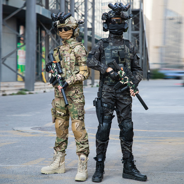 New children's camouflage uniform performance suit for boys and girls outdoor tactics special forces long and short sleeve military training performance suit