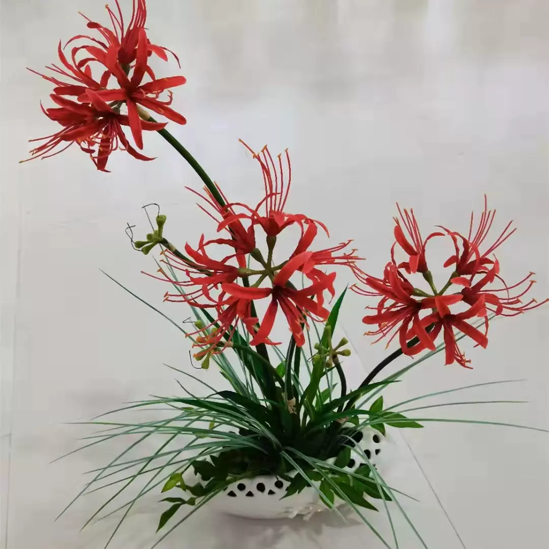 仿真花彼岸花石蒜花曼陀羅假花曼珠沙華絹花清新ins居家