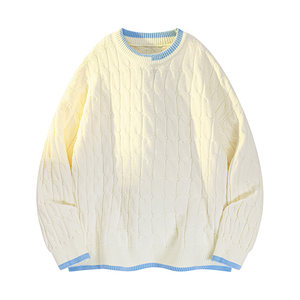 
2025 new spring and autumn casual sweater couple style college style student trendy sweater men loose top