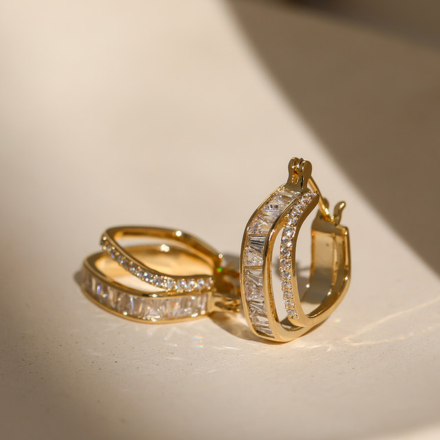 Womens Geometric Zircon Earrings