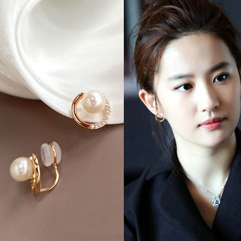 
Yichan and Liu Yifei's same style pearl earrings for women without pierced ears