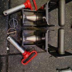 Haiqing Sports Rep Roller Hook with Whistle Insert for Securing Squats and Bench Presses, Pin for Securing 75mm Square Tube with 26mm Diameter