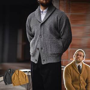 Uncle Gu's gentlemen, Melian, Merrust Wool Green Fruit Collaring Sweat Jacket Men's Winter Thicker Cardigan
