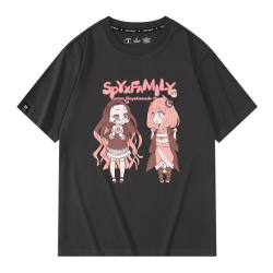 Quick-Drying Clothing Nezuko Collaboration with Aniya Demon Slayer Anime Spy X Family Short-Sleeve T-Shirt Unisex Clothing