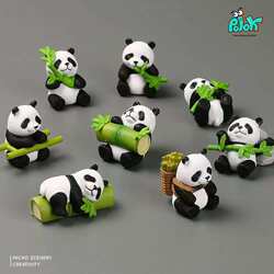Cartoon Pvc Figurine Cute National Treasure Panda Car Ornament Micro Landscape Cake Decoration Panda Toy Souvenir