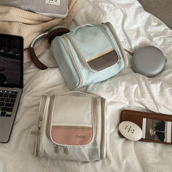 Large Capacity Makeup Bag! Japanese-Style Waterproof Three-Dimensional Portable Toiletry Bag ~ Thickened Hand-Held Storage Bag for Women on Business Trips