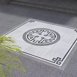 Stone Mosaic Courtyard Floor Tiles, Villa Entrance All-Ceramic Tiles, Non-Slip Yard Floor Tiles, Garden Outdoor Puzzle Floor Tiles