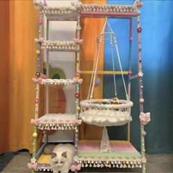 Cat Climbing Frame DIY Accessories LAOSHU DIY Cat Climbing Frame Pure Frame New Model Shelf Floor-Standing Cat Frame Pet Toys
