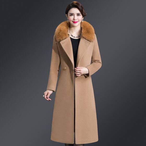 
Manufacturer direct sales middle-aged women's wool wool jacket 2025 Korean version mother's clothing mid-length quality assurance