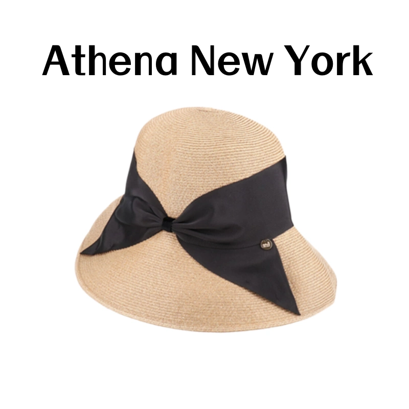 日本代购athena new york草帽刘亦菲同款遮阳帽防晒uv渔夫帽子-Taobao