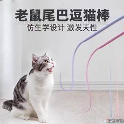 Silicone Simulated Mouse Tail Cat Teaser Stick, Interactive Cat Toy to Relieve Boredom, Replaceable Core Pet Toy