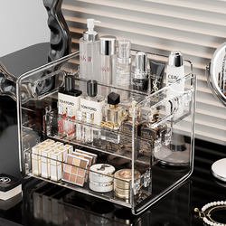 Cosmetics Storage Box, Dressing Table Countertop, 2025 New Model, High-End Transparent Perfume and Skin Care Product Storage Rack