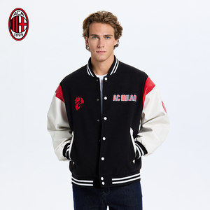 
AC Milan American trendy baseball uniform Milan jacket jacket fans peripheral official baseball uniform for street wear
