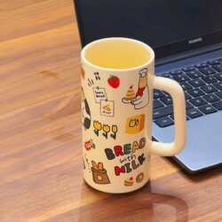Graffiti Ceramic Mug Large Capacity Household Straight Water Cup Student Dormitory Office Desktop Drinking Cup