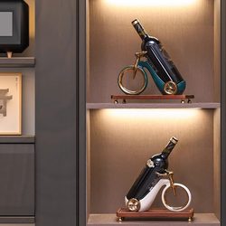 Wine Cabinet Decorations, Modern Light Luxury High-End Wine Rack Storage, Living Room Sideboard, Creative Bicycle Crafts