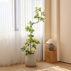 Artificial Green Plant Golden Tree Indoor Living Room Fake Tree Floor-Standing Large Potted Plant Decoration High-End Soft Decoration