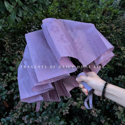 Umbrella That Blooms When It Gets Wet, for Girls, High Appearance Value, Compact, Portable, Enlarged, Thickened, Reinforced, Dual-Use for Sun and Rain, Automatic Umbrella with Sun Protection