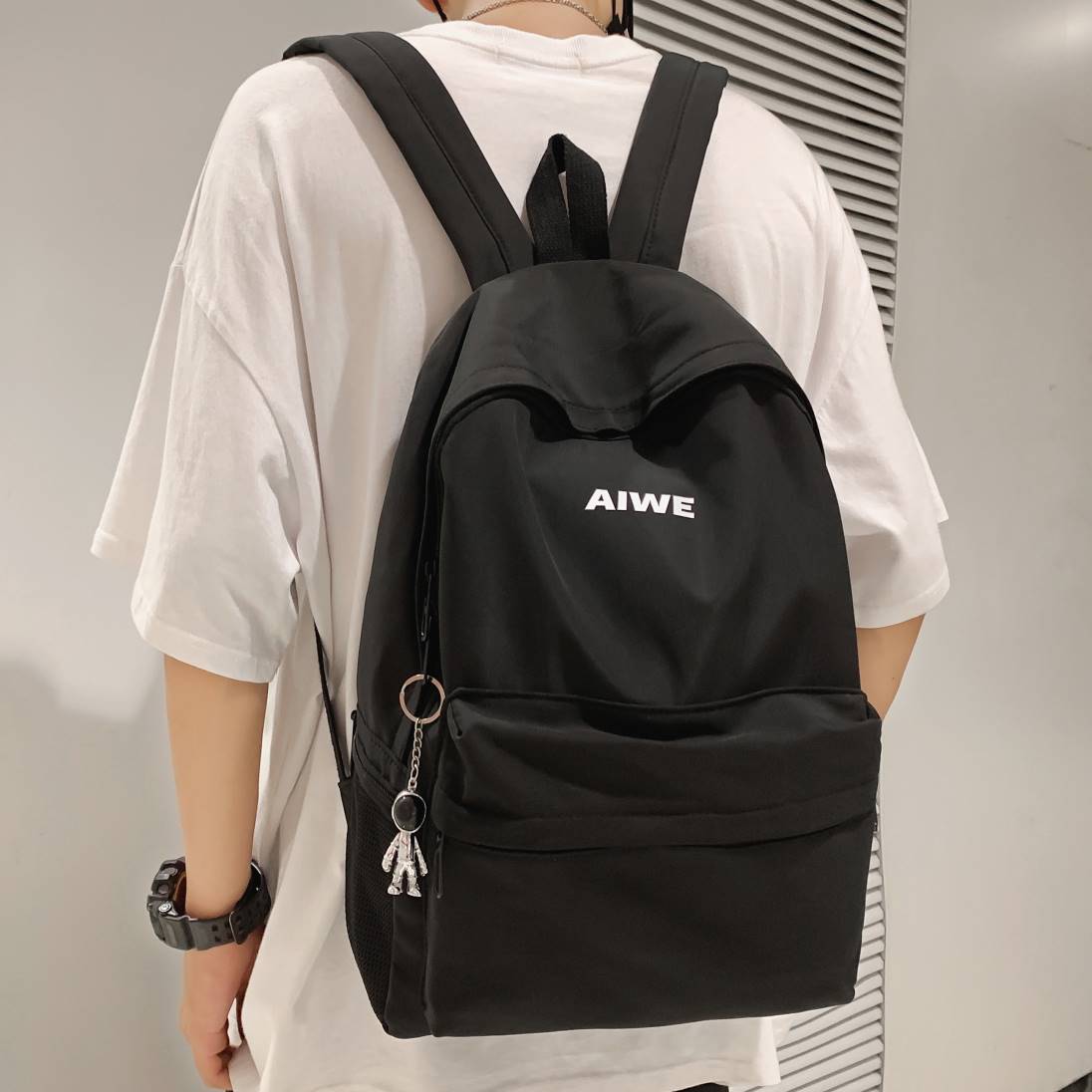 韩版大学高中学生书包男女英伦学院风双肩包简约电脑包大容量背包-阿里巴巴