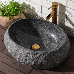 Natural Granite Countertop Basin, Stone Wash Basin, Round Wash Basin, Household Wash Basin, Balcony Single Basin
