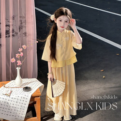 Beautiful Hanfu for Girls, Chinese Style, Children's 2026 New Summer Fairy-Like Ming-Style Hanfu Summer Outfit Set