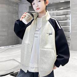Boys' Jacket Spring and Autumn 2026 New Style Autumn Outfit for Older Children Boys' Trendy Baseball Jacket Autumn Top Fashion