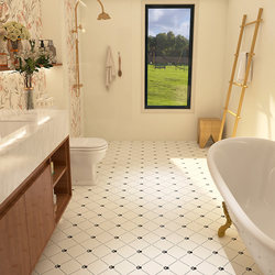 French Style 400×400 Retro Tiles Kitchen Bathroom Art Tiles Balcony Bathroom Toilet Non-Slip Floor Tiles
