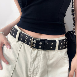 2025 New Women's Star Double-Breasted Wide Belt Versatile Decorative Accessory for Jeans and Short Skirts Women's Belt Trendy