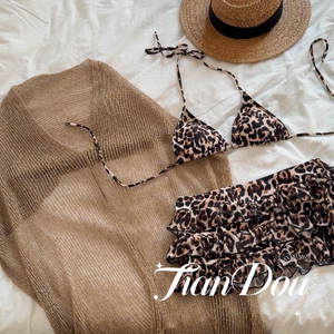 
[Killing Male Pussycat] Sexy Pure Desire Leopard Print Premium Texture Slim Resort Spa Swimsuit Slim Bikini