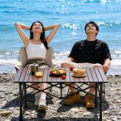 Outdoor Folding Table Portable Egg Roll Table and Chair Set Camping Equipment Picnic Barbecue Table Rectangular Stall Table
