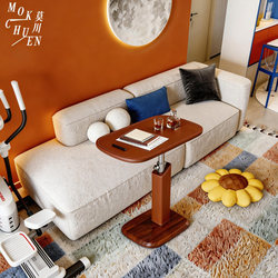 Sofa Side Table with Pneumatic Lift, Movable Coffee Table, Side Table, Exquisite Bedside Storage Rack with a High-End Feel