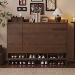 Entryway Shoe Cabinet for Home Use, Antique Style, Large Capacity, Integrated Wall-Mounted Storage Cabinet for Hallway Outside the Door