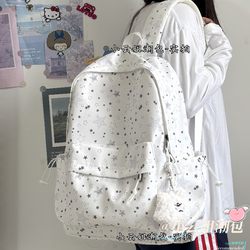 School Bag for Female Middle and High School Students, Star Print, Korean Style, Niche, ins Backpack, Forest Style, College Student Laptop Bag for Men