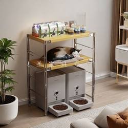 Balcony Cat Litter Box Overhead Storage Rack, Floor-Standing Multi-Layer Pet Supplies Storage Rack, Cat Climbing Frame, Cat Canteen Shelf