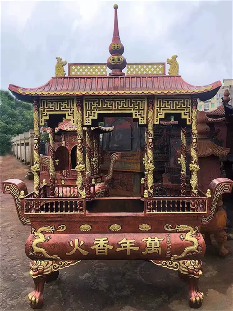 宗祠长方形香炉插香大型香炉寺庙室外露天香炉大型香炉鼎铸铁宝炉-Taobao