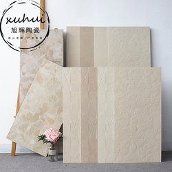 Light French-Style Embossed Floral Tiles 400X800 Cream-Style Kitchen and Bathroom Tiles Imitation Wallpaper Bathroom Background Wall Tiles