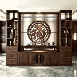 New Chinese-Style Solid Wood Screen Partition for Living Room, 2026 New Model, Integrated Tv Cabinet, Entryway Cabinet Facing the Door, Wine Cabinet