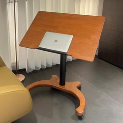 Gepa Solid Wood Foldable Height-Adjustable Computer Desk, Mobile Home-Use Small Apartment Study and Office Sofa Table, Bedside Desk