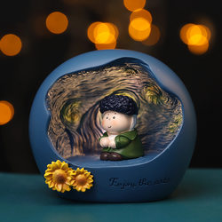 Artistic Niche Best Friend Practical Night Light Van Gogh Healing Gift for Men and Women Birthday Present Desktop Ornament
