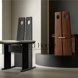 Second-hand solid wood dining chair designer creative personality chair cafe special-shaped reception chair home dining chair book chair