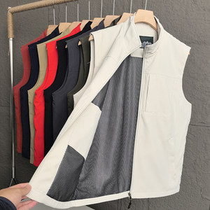 
Last order bonus! Mountain outdoor breathable stand-up collar vest couple style windproof and water-repellent workwear fishing vest