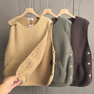 
Island Country Single! 380g ultra-fine wool velvet lamb velvet warm autumn and winter men and women round neck casual vest pullover vest