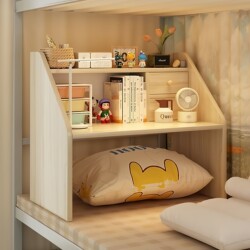 Bedside Computer Desk for College Students, Lazy Desk for Bed, Bunk Bed Dormitory Bedside Study Desk with Storage Rack