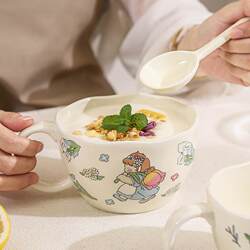 High-Quality Ceramic Breakfast Cup, Large-Capacity Milk Cup, Particularly Beautiful Mug, Household Water Cup, Office Use