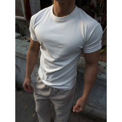 Gtal American Style G02 Version 280g Waist-Cinching T-Shirt Outdoor Round Neck Short-Sleeve Fitness Commuting Solid Color Stretch Top