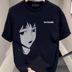 Summer New Style Pure Cotton Short-Sleeved T-Shirt, High-End Versatile Loose Half-Sleeve ins American Style Unisex Student Niche Cool Top