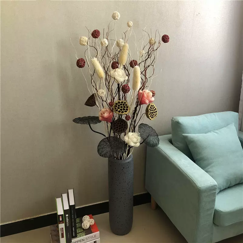 龙柳曲柳干枝天然树枝装饰客厅落地玄关大花瓶高枝装饰花干花-Taobao