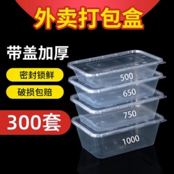 Disposable Lunch Box Rectangular with Lid Transparent Food-Grade Plastic Packaging Box High Temperature Resistant for Home and Commercial Use